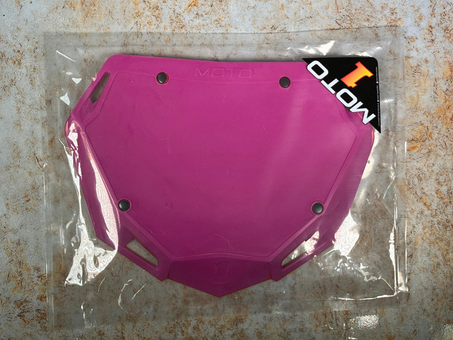 Moto 1 BMX Racing Pink / Large BDP Moto 1 BMX Race Number Plate with Name and Number