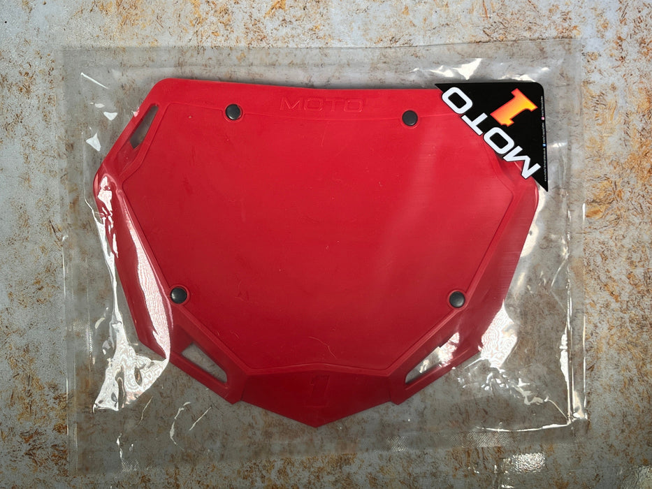 Moto 1 BMX Racing Red / Large BDP Moto 1 BMX Race Number Plate with Name and Number
