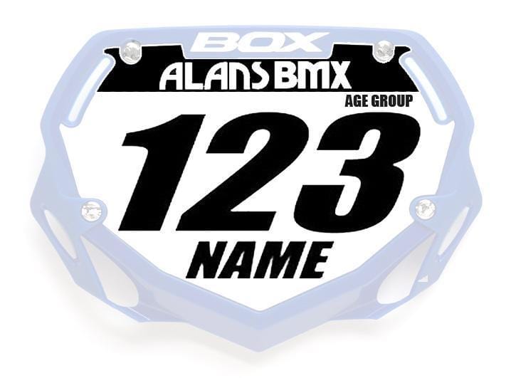 Alans BMX BMX Racing Box Phase 1 Custom Name and Number WITHOUT Number Plate