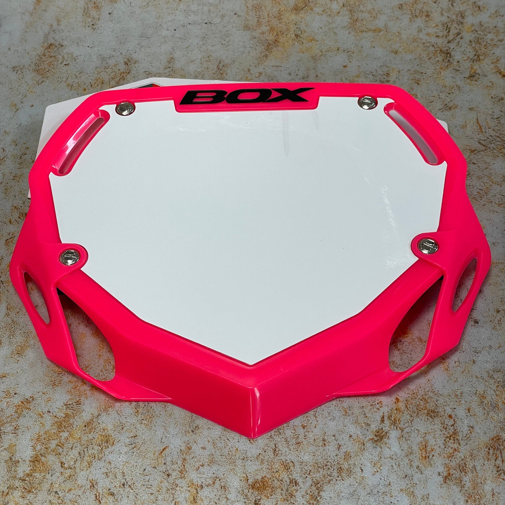 Box BMX Racing Pink Box Phase 1 Number Plate Large with Name and Number