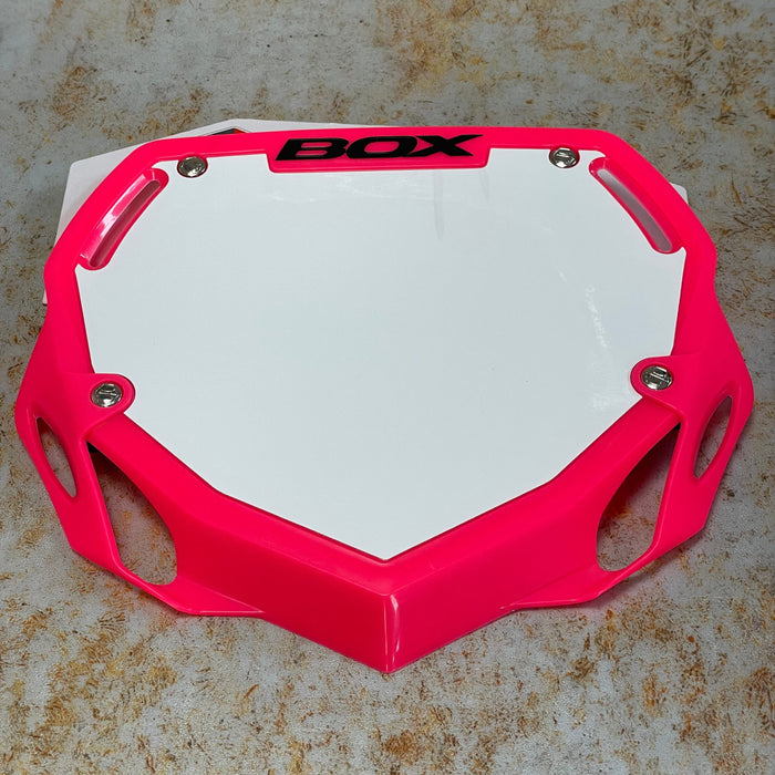 Box BMX Racing Pink Box Phase 1 Number Plate Large with Name and Number
