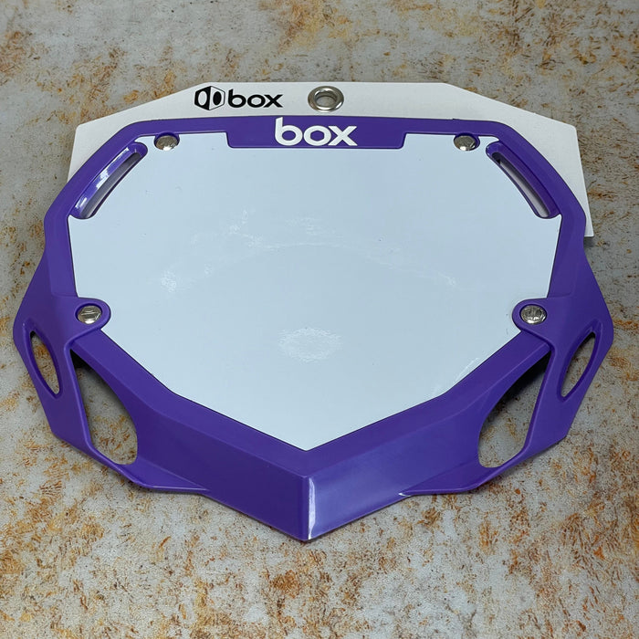 Box BMX Racing Purple Box Phase 1 Number Plate Large with Name and Number