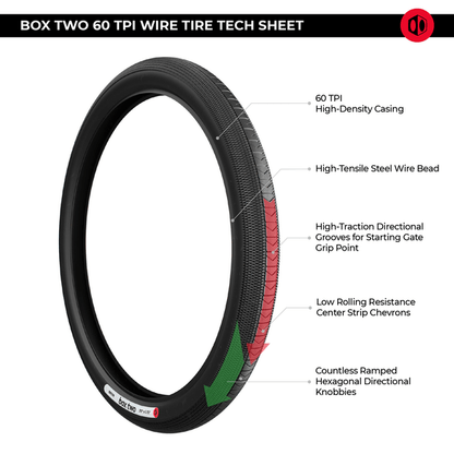 Box BMX Racing Box Two 60 TPI Race BMX Wire Bead Tyre