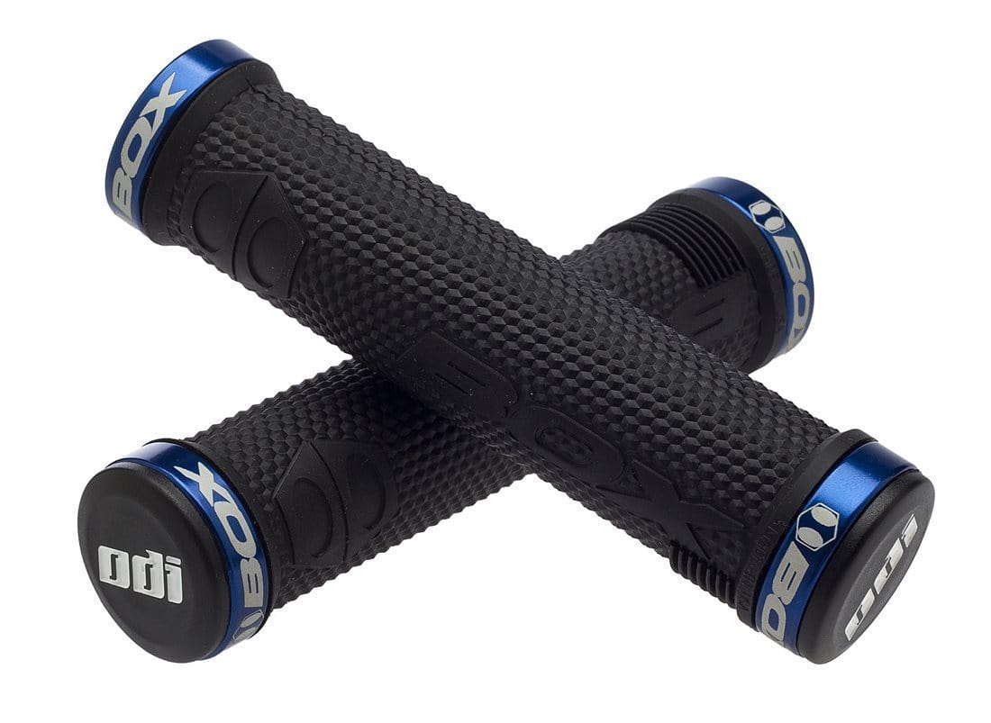 Box BMX Parts 120mm / BLK/BLU Box x ODI Hex Lock-On Grips Black/Blue