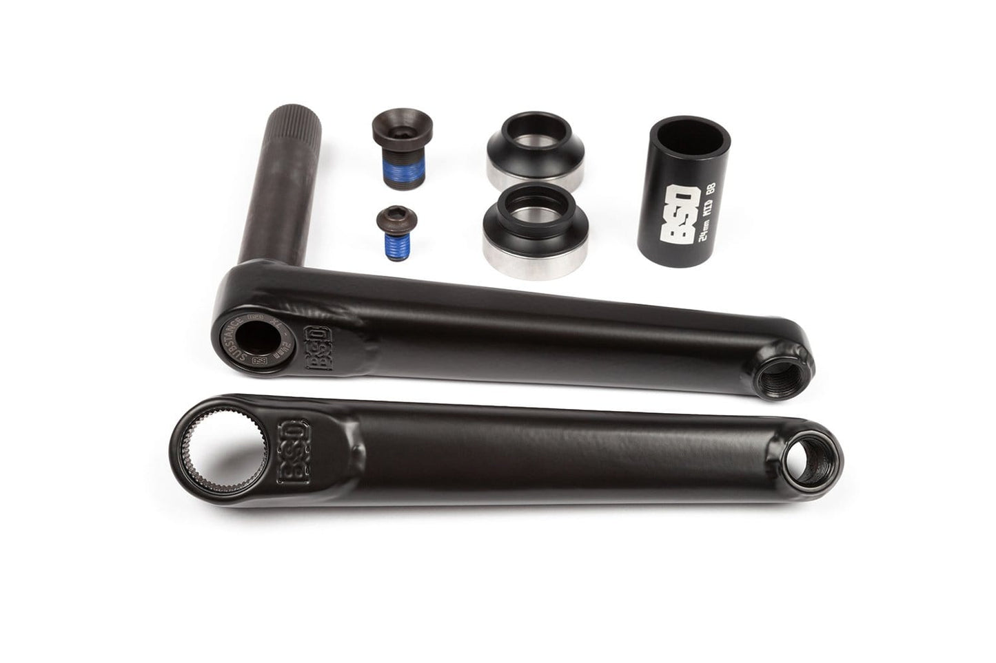 BSD BMX Parts Flat Black / 165 BSD Substance XL V2 Cranks with Bottom Bracket