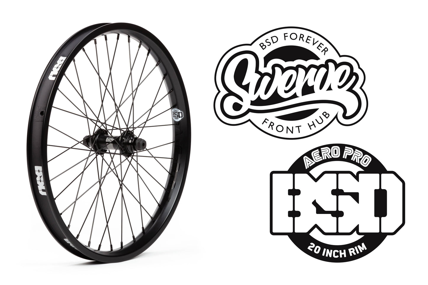 BSD BMX Parts Black BSD Swerve X Aero Pro Front Wheel