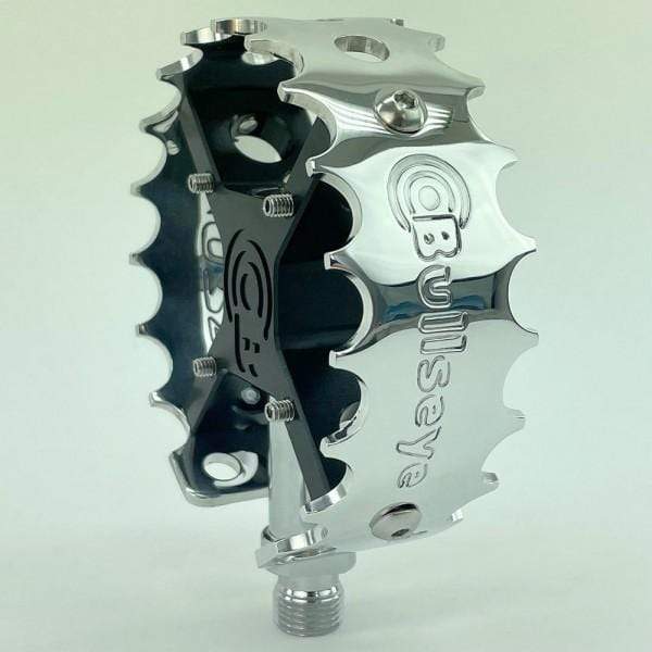 Bullseye Old School BMX Black w/ Polished Cages Bullseye Pro X Round Pedals