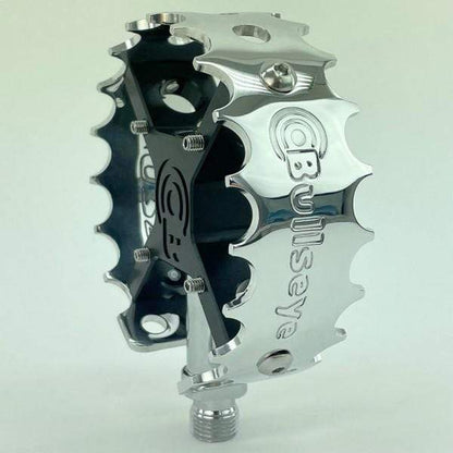 Bullseye Old School BMX Black w/ Polished Cages Bullseye Pro X Round Pedals