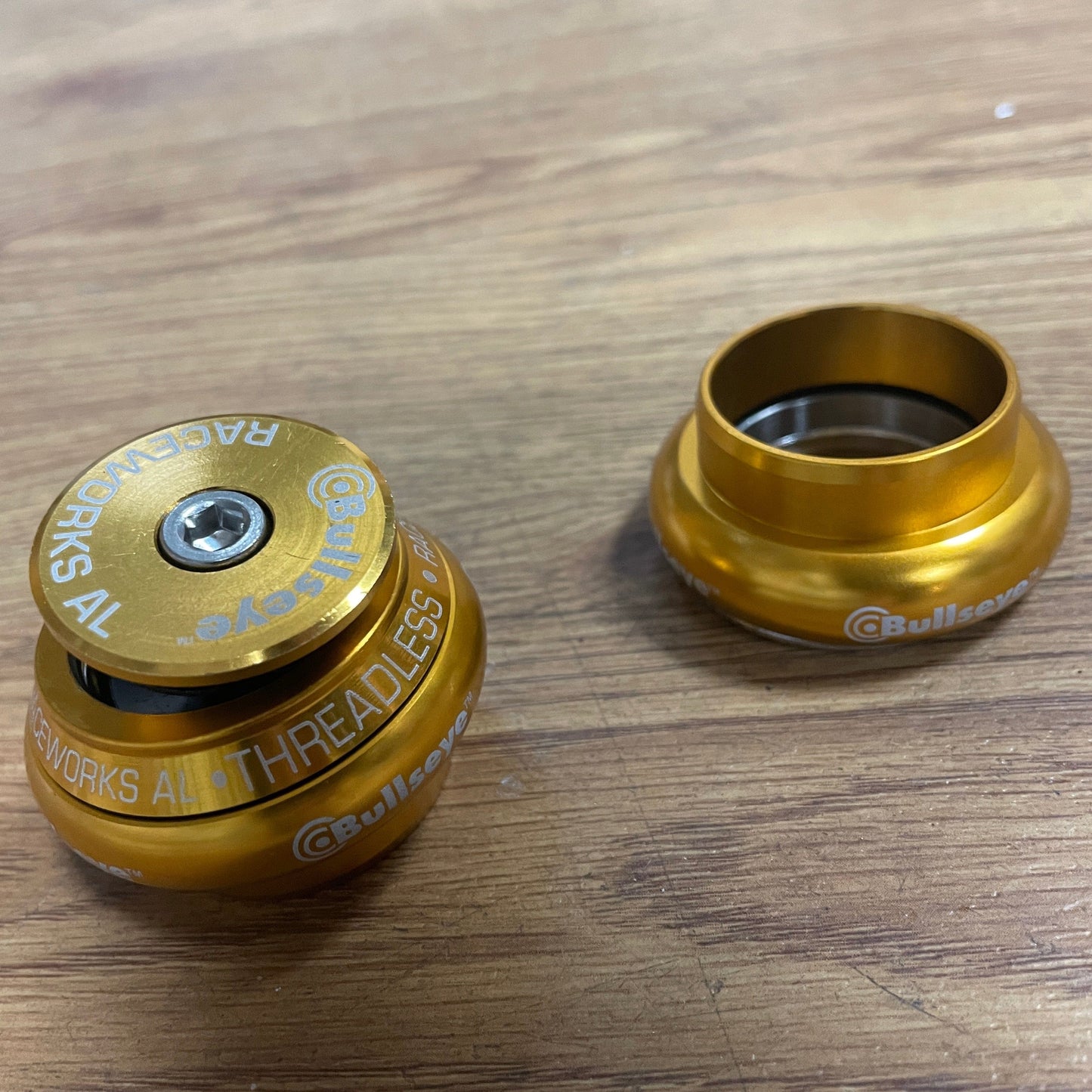 Bullseye BMX Parts Gold Bullseye Raceworks 1 1/8" Press In Alloy Headset