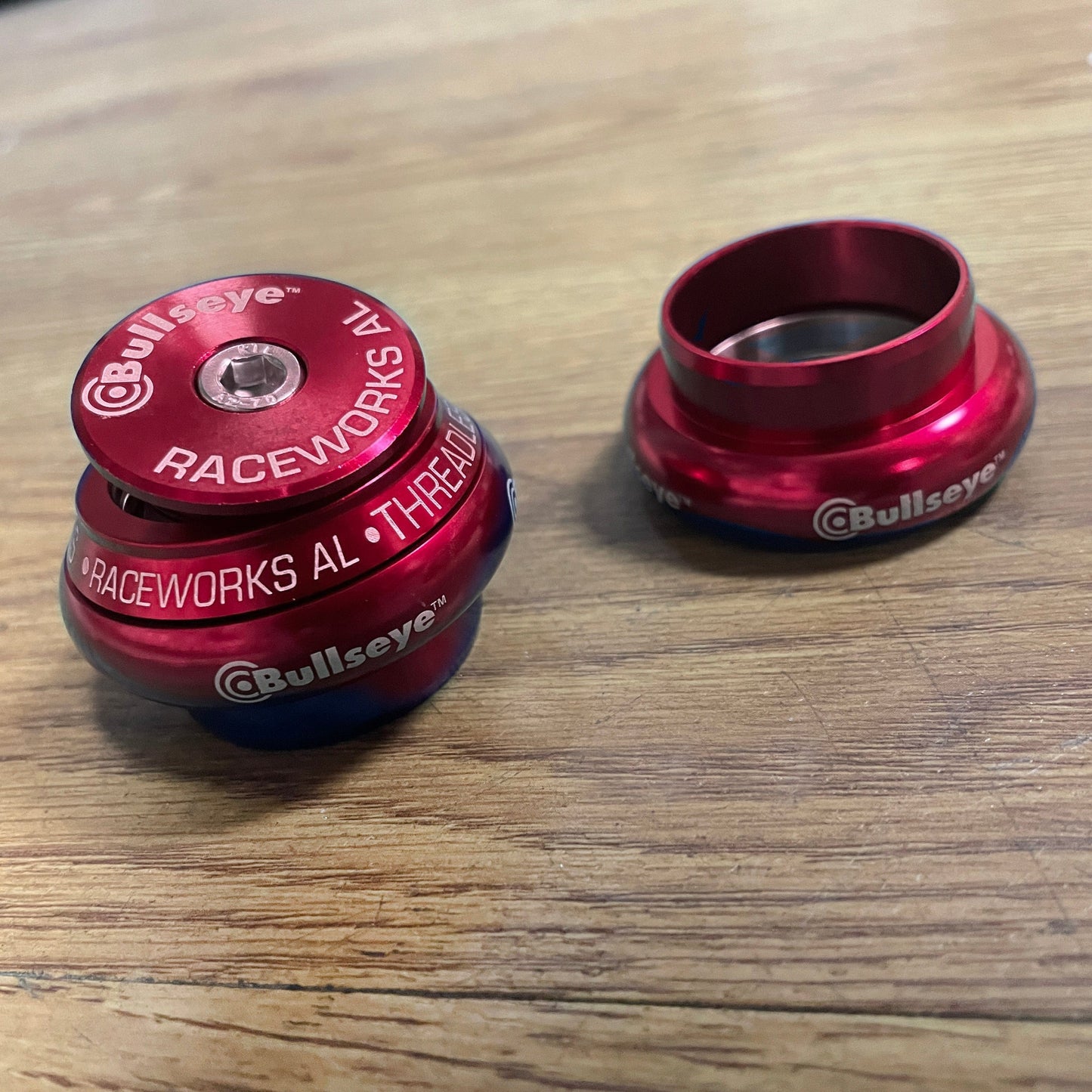 Bullseye BMX Parts Red Bullseye Raceworks 1 1/8" Press In Alloy Headset