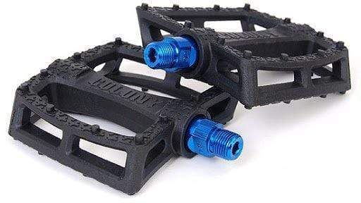 Colony BMX Parts Black w/ Blue Axle Colony Fantastic Plastic Pedals