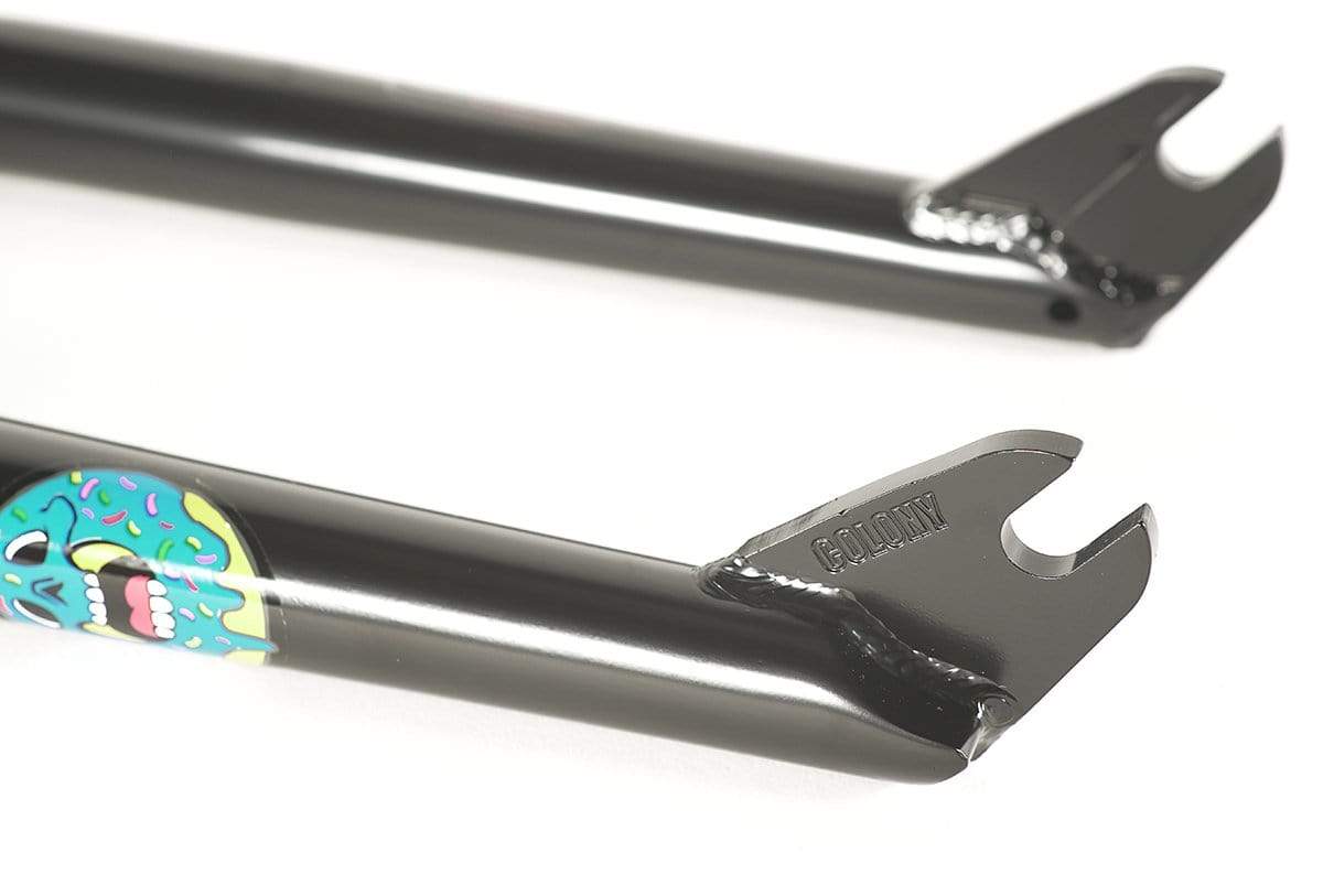 Colony BMX Parts ED Black Colony Sweet Tooth Alex Hiam Forks 25mm Offset with 990 Mounts