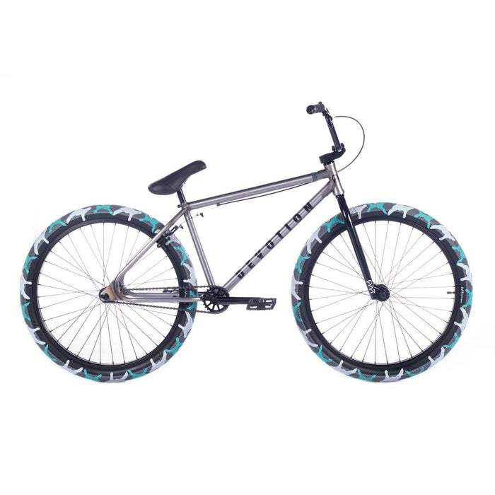 Cult BMX Bikes Cult 2022 Devotion 26 Inch Bike Raw with Teal Camo Tyres