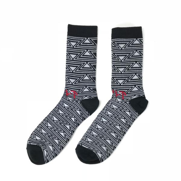 Cult Clothing & Shoes Cult BMX Pattern Socks Black And White With Red Logo