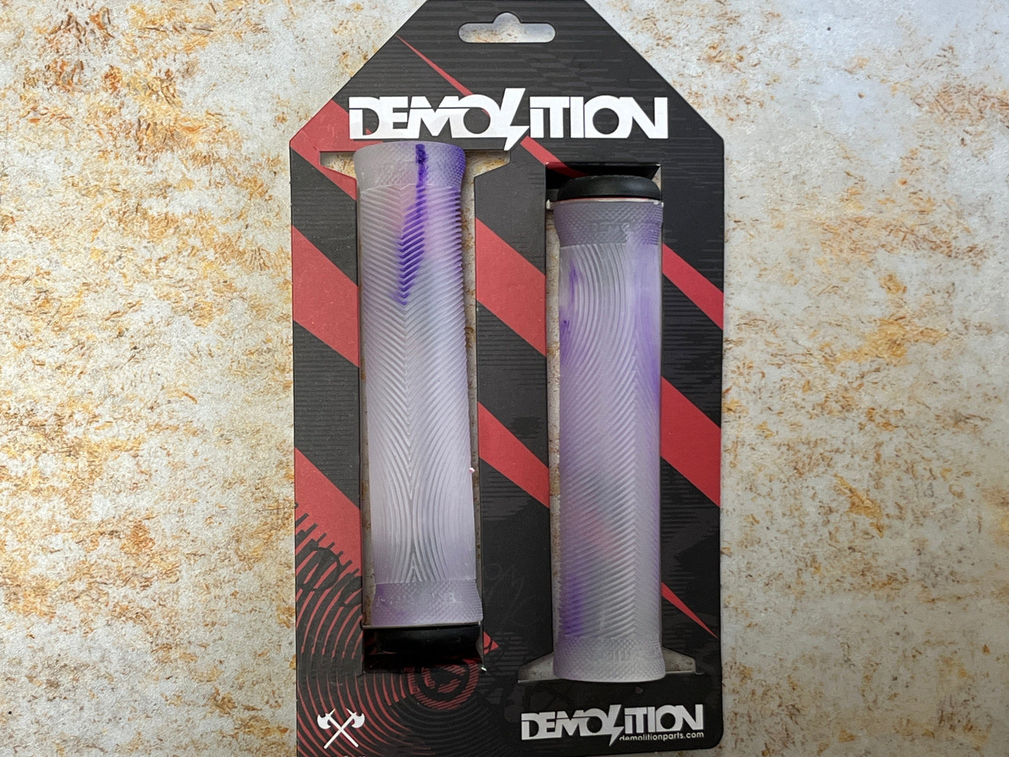 Demolition BMX BMX Parts Clear/Purple Demolition Axes Flangeless Grips