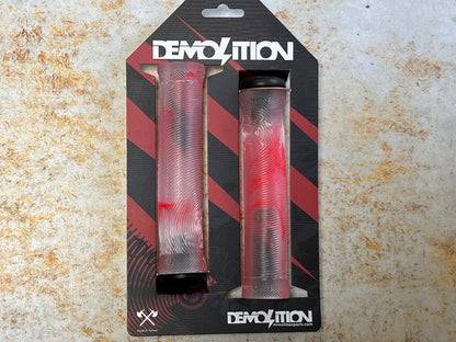 Demolition BMX BMX Parts Clear/Red Demolition Axes Flangeless Grips