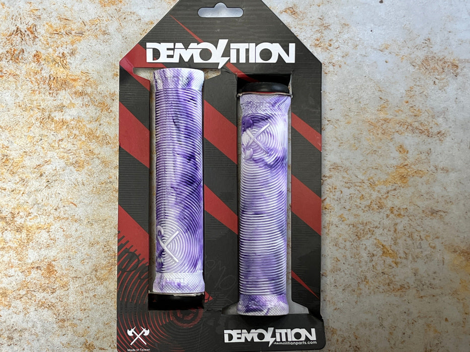 Demolition BMX BMX Parts White/Purple Demolition Axes Flangeless Grips