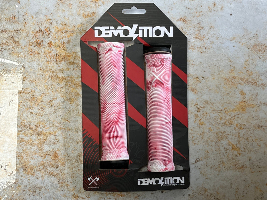 Demolition BMX BMX Parts White/Red Demolition Axes Flangeless Grips