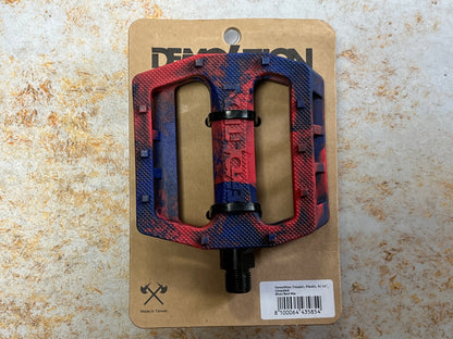 Demolition BMX BMX Parts 9/16" / Blue/Red Demolition Trooper Nylon Pedals