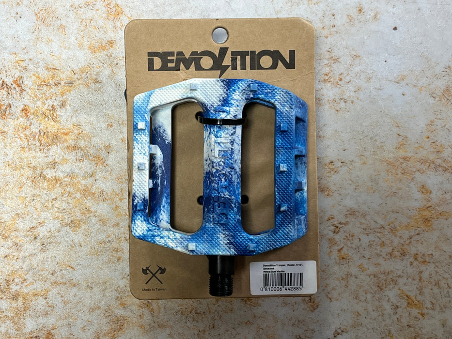 Demolition BMX BMX Parts 9/16" / White/Blue Demolition Trooper Nylon Pedals