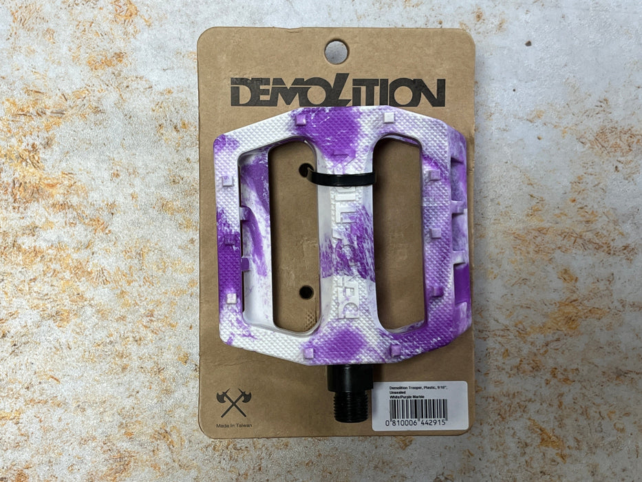 Demolition BMX BMX Parts 9/16" / White/Purple Demolition Trooper Nylon Pedals