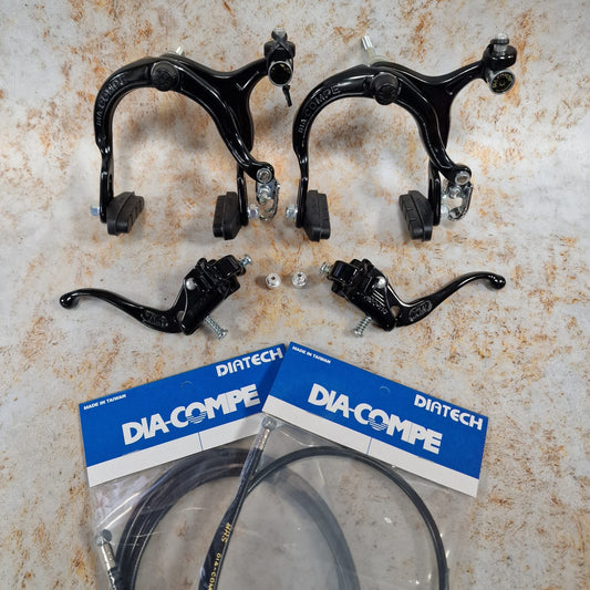 Dia-Compe Old School BMX Black Dia-Compe 883QR / Tech-IV Complete Brake Kit Front and Rear