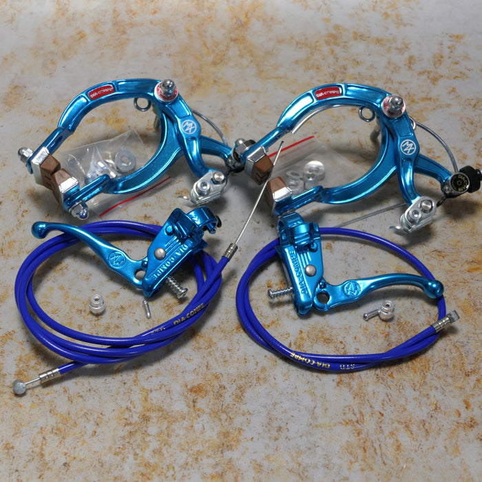 Dia-Compe Old School BMX Dia-Compe MX1000 Blue Complete Brake Set with Dia-Compe Cables