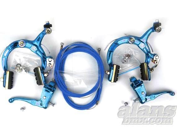Dia-Compe Old School BMX Dia-Compe MX1000 Brake Kit Blue with Powerglide Cables
