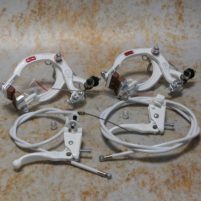 Dia-Compe Old School BMX Dia-Compe MX1000 / Tech-III White Complete Brake Set