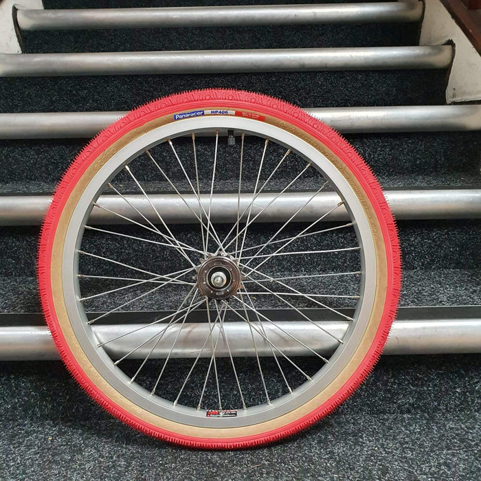 Diamond Back Old School BMX Silver / Red Diamond Back Raleigh Old School BMX Wheels with Panaracer Tyres Pair