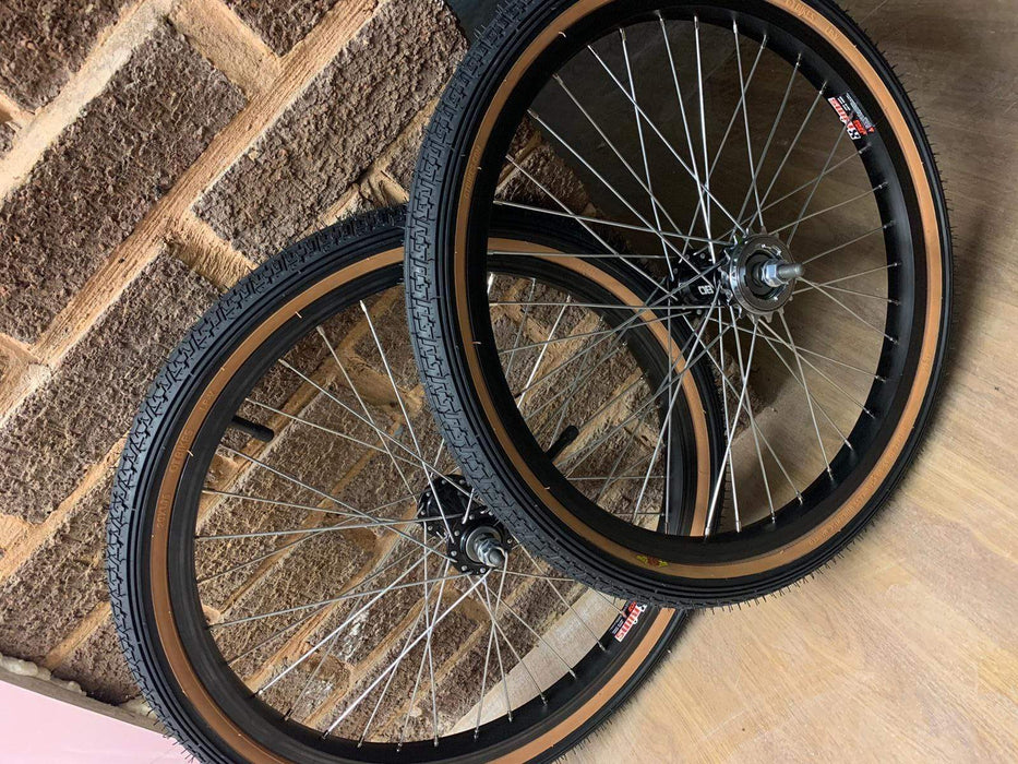 Diamond Back Old School BMX Diamond Back/Raleigh Wheels with GT LP-5 Skinwall Tyres Pair