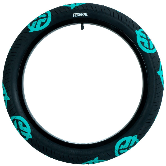 Federal BMX Parts Federal Command LP Tyre Black With Teal Logos 2.40