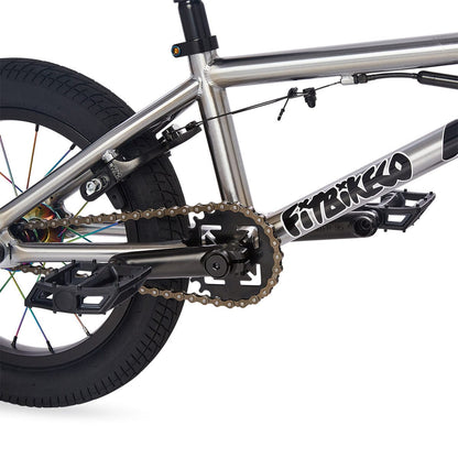 Fit Bike Co BMX Bikes Caiden Brushed Chrome Fit Bike Co 2023 Misfit 14 Inch Bike Caiden Brushed Chrome