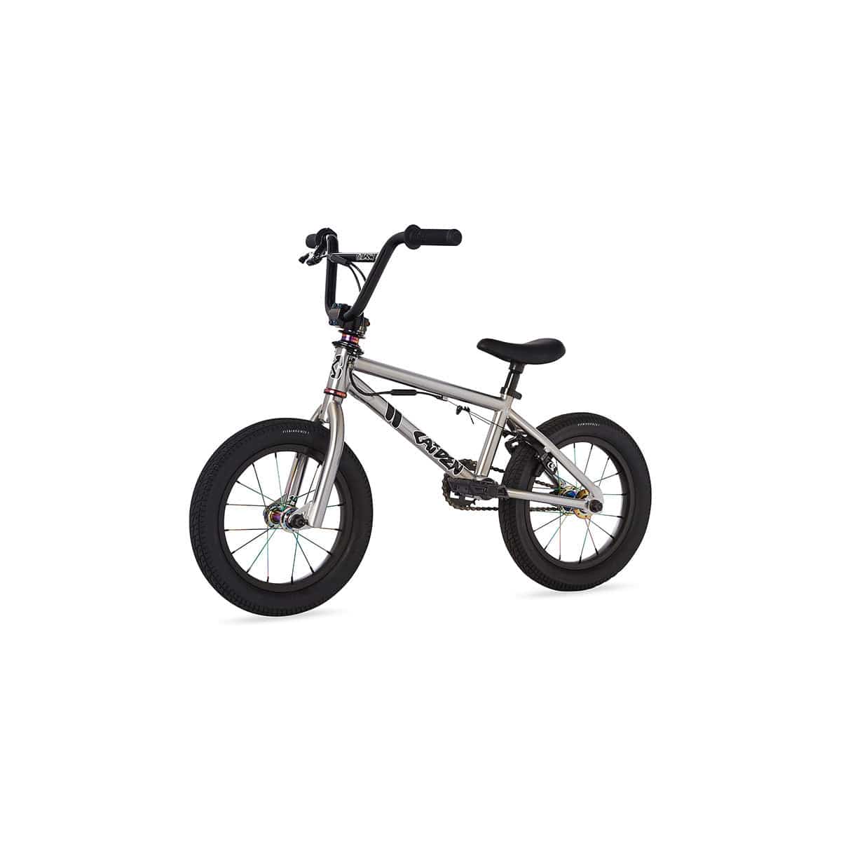 Fit Bike Co BMX Bikes Caiden Brushed Chrome Fit Bike Co 2023 Misfit 14 Inch Bike Caiden Brushed Chrome