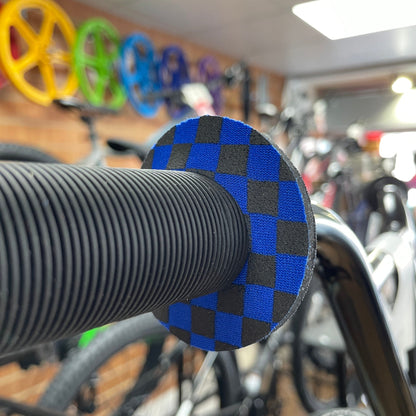 Flite Old School BMX Black/Blue Flite Grip Donuts Checkers