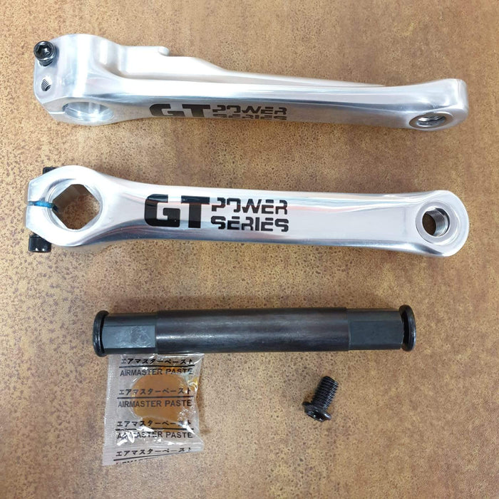 GT BMX Parts GT Power Series Alloy Cranks Polished with American Bottom Bracket