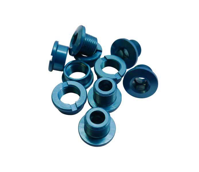 Id Old School BMX Blue ID Coloured Alloy Chainring Bolts (5) 6.5mm Single