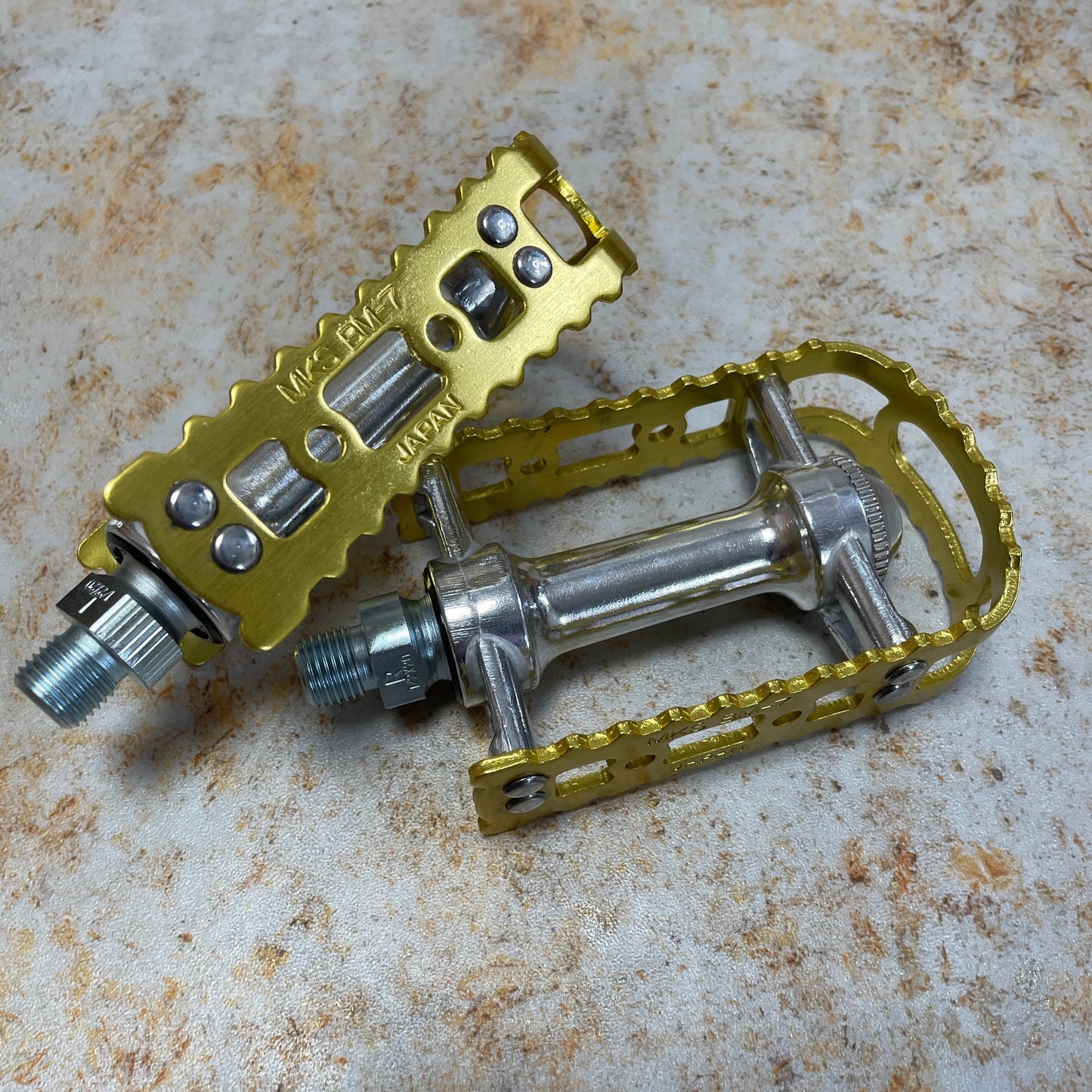 MKS Old School BMX Gold MKS BM-7 1/2 Inch Pedals