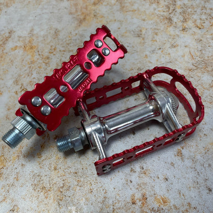 MKS Old School BMX Red MKS BM-7 1/2 Inch Pedals