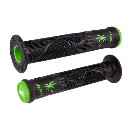 ODI BMX Parts Black/Green ODI Hucker Grips Flanged