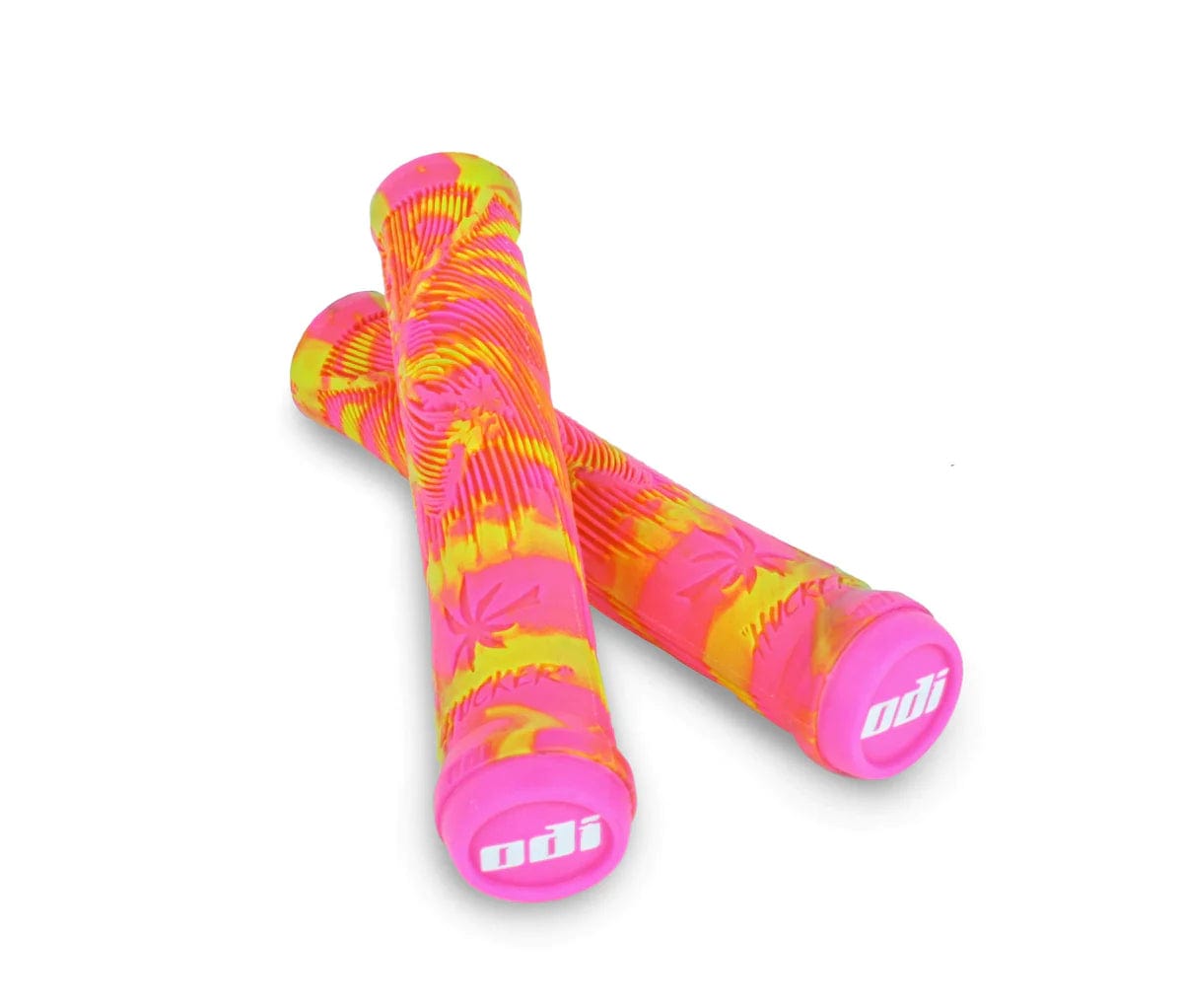 ODI BMX Parts Pink / Yellow Swirl ODI Hucker Grips Flangeless