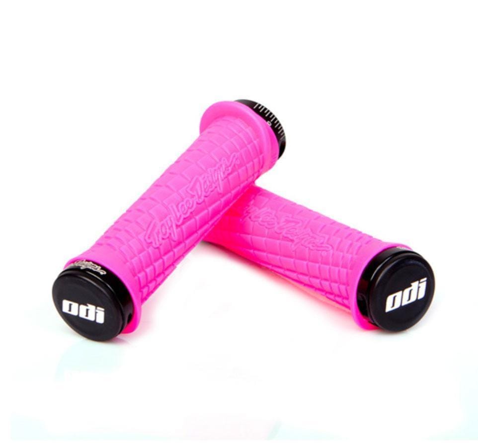 ODI BMX Parts ODI Troy Lee Lock-On Grips Pink/Black