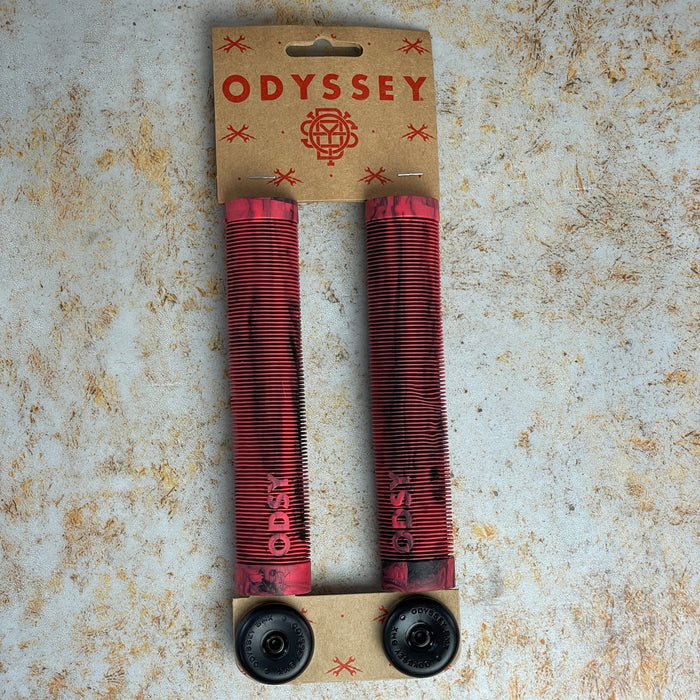 Odyssey BMX Parts Black / Red Swirl Odyssey Broc Raiford Grips