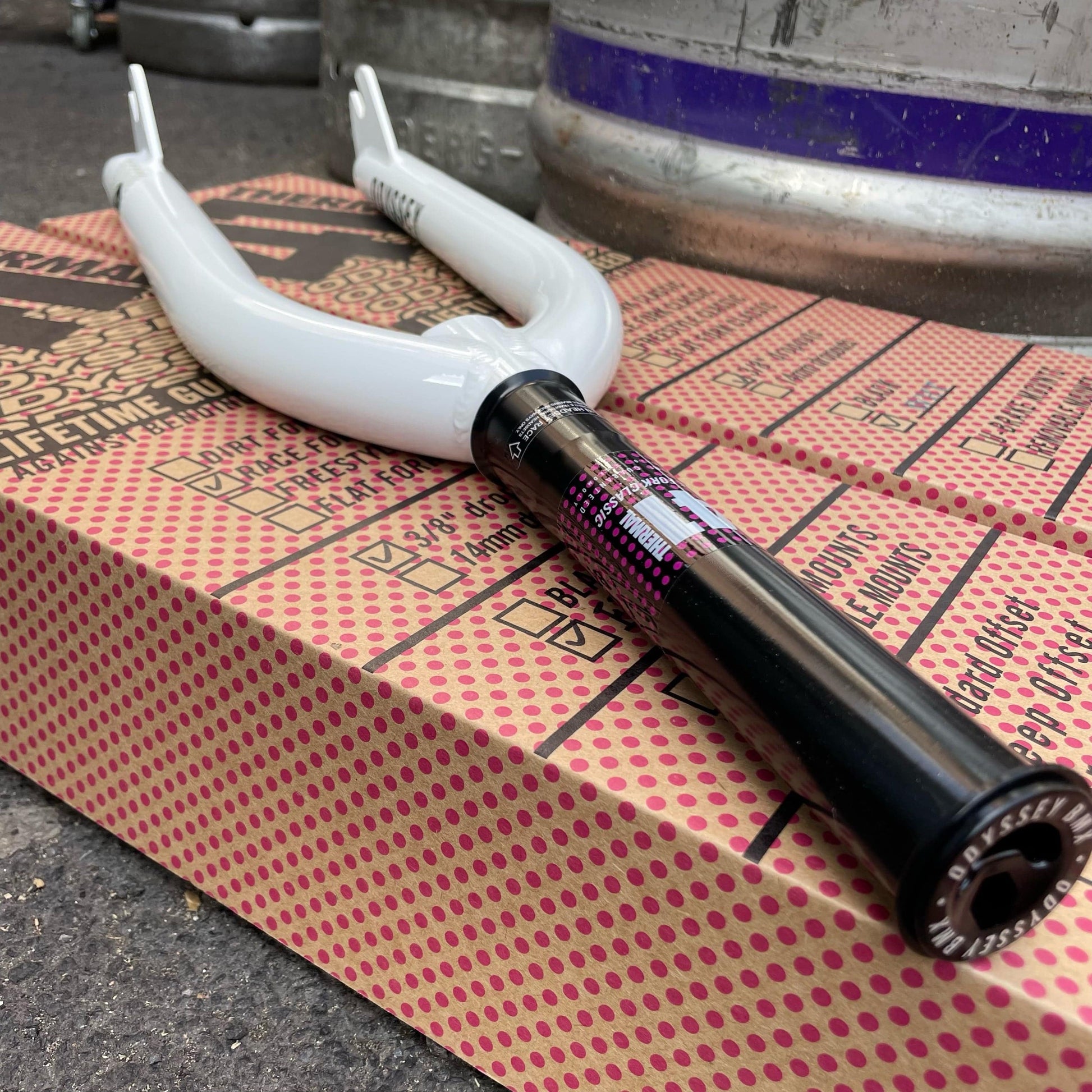 Odyssey BMX Parts White Odyssey Pro Race Fork 10mm White