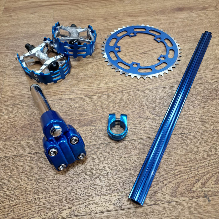 Alans BMX Old School BMX Old Shool BMX Parts Pack with 110 BCD Chainring - Blue