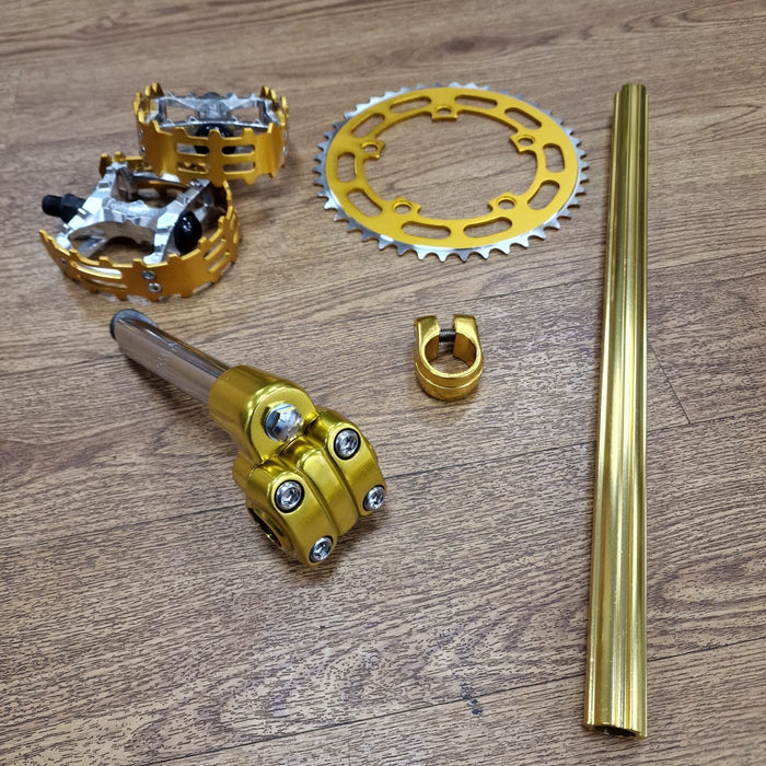 Alans BMX Old School BMX Old Shool BMX Parts Pack with 110 BCD Chainring - Gold