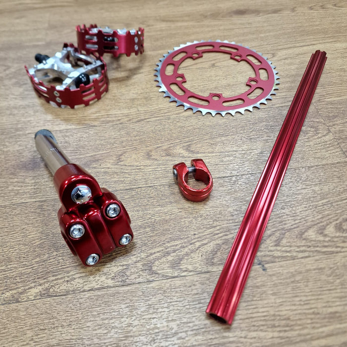 Alans BMX Old School BMX Old Shool BMX Parts Pack with 110 BCD Chainring - Red