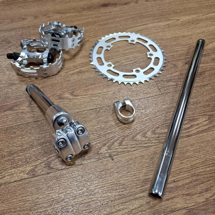 Alans BMX Old School BMX Old Shool BMX Parts Pack with 110 BCD Chainring - Silver