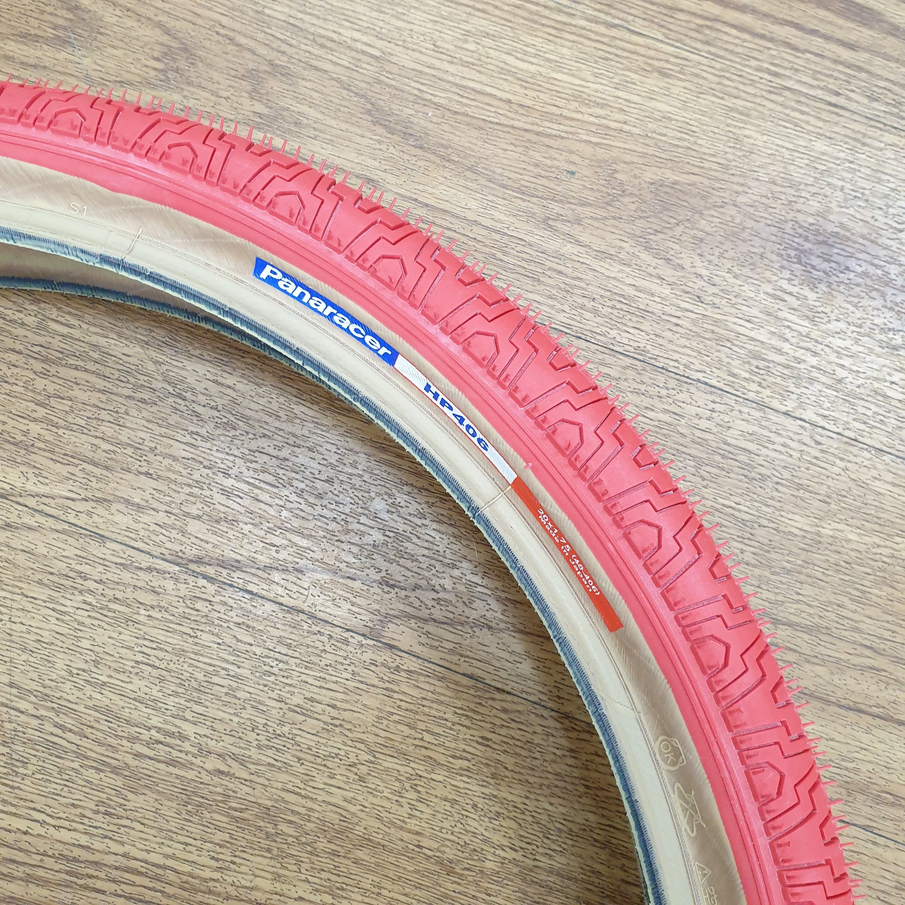 Pair of 20x1.75 Panaracer HP406 Red/Skin Wall BMX Bike sold Tires With Tubes