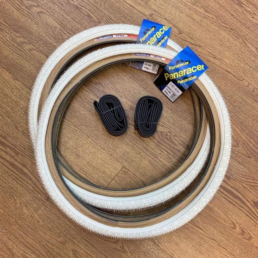 Panaracer Old School BMX White Panaracer HP406 Skinwall Freestyle Tyres Pair with Tubes